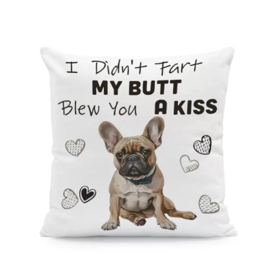 Декоративна наволочка Бульдог Біла 45×45 см