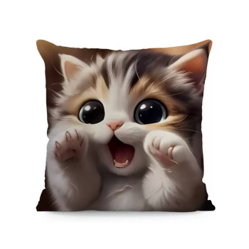 Декоративна наволочка Котик 3D 45×45 см