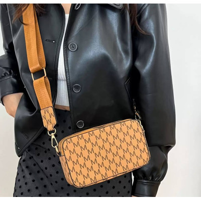 Жіноча сумка крос-боді з візерунком Терракотова