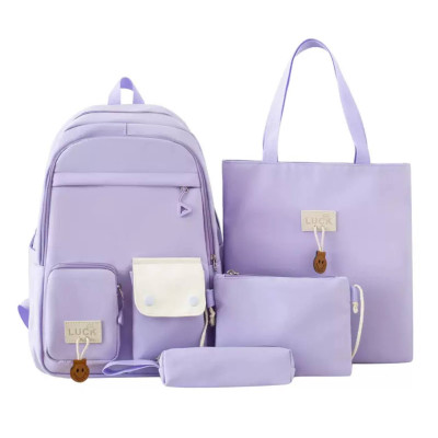 Стильний набір 4 в 1 (Рюкзак, шопер, косметичка, пенал) Лаванда
