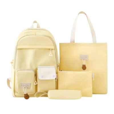 Стильний набір 4 в 1 (Рюкзак, шопер, косметичка, пенал) Жовтий