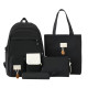 Стильний набір 4 в 1 (Рюкзак, шопер, косметичка, пенал) Чорний