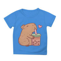 Футболка дитяча Капібара з баблті Блакитна