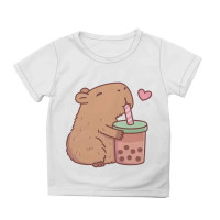 Футболка дитяча Капібара з баблті Біла