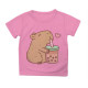 Футболка дитяча Капібара з баблті Рожева