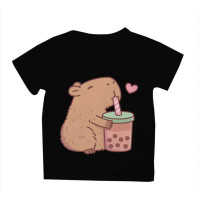 Футболка Капібара з баблті Чорна дитяча