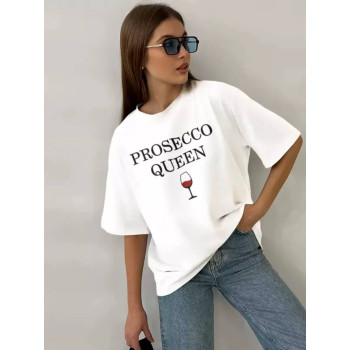 Футболка жіноча Prosecco Queen Біла