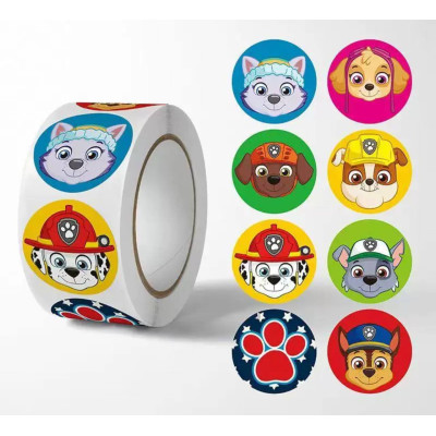 Набір стікерів/наліпок у рулоні 500шт. Щенячий Патруль