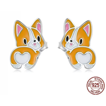 Сережки Коргі (срібло 925)