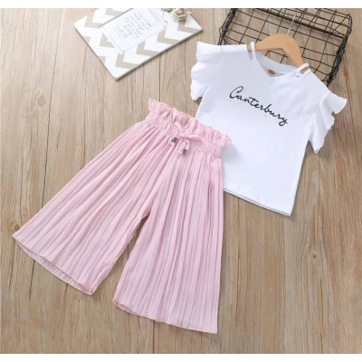 Легкий костюм весна/літо (футболка+брюки) Рожевий