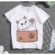 Футболка дитяча біла Котик