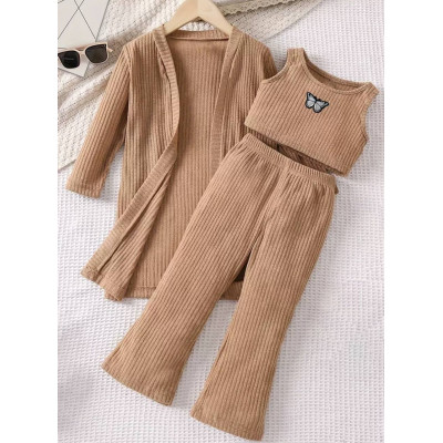 Літній костюм трійка (лосини+майка+кардиган) Теракотовий