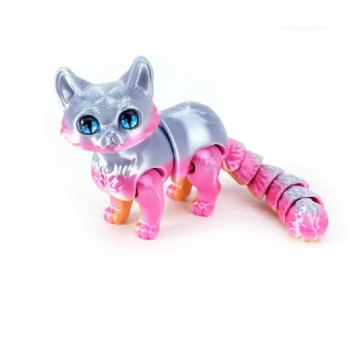 Іграшка 3D антистрес Котик Срібно-рожевий