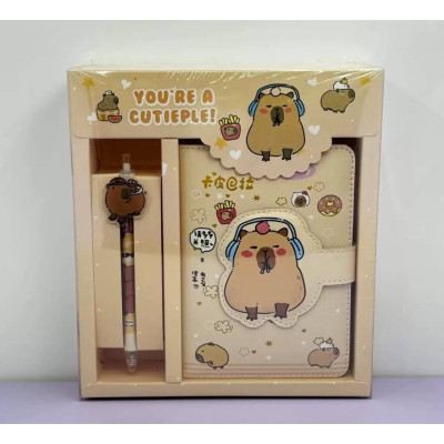 Подарунковий набір Щоденник та ручка Капібара