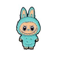 Металевий значок Лабубу (Labubu) Блакитний