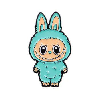 Металевий значок Лабубу (Labubu) Блакитний