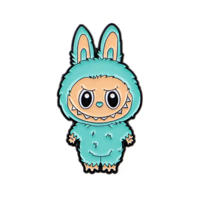 Металевий значок Лабубу (Labubu) Блакитний