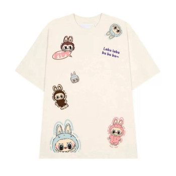 Футболка з Лабубу (Labubu) Oversize Бежева