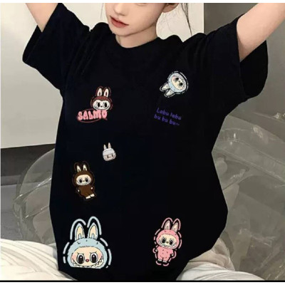 Футболка з Лабубу (Labubu) Oversize Чорна