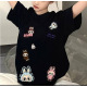 Футболка з Лабубу (Labubu) Oversize Чорна