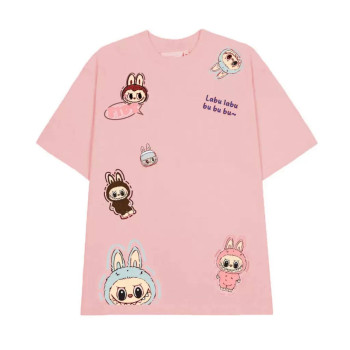Футболка з Лабубу (Labubu) Oversize Рожева