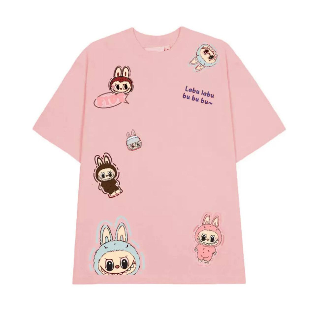 Футболка з Лабубу (Labubu) Oversize Рожева