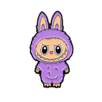 Металевий значок Лабубу (Labubu) Фіолетовий