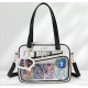 Сумка з прозорою вставкою Біла з чорним