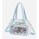 Сумка з прозорою вставкою Біла з блакитним