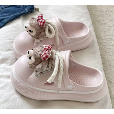 Милі крокси з ведмедиком Рожеві