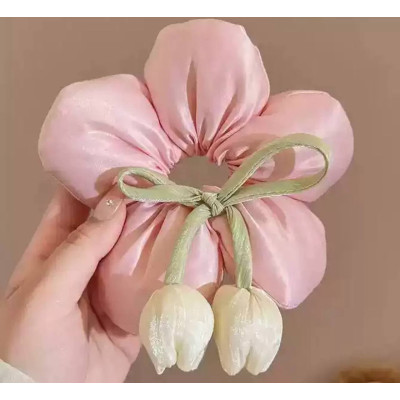 Резинка на пучок Квітка Рожева