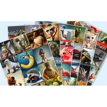 Набір наліпок Італійські тварини Brainrot Меми з тік-току