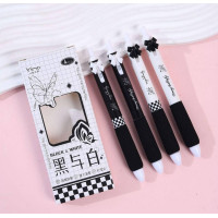 Набір автоматичних ручок з бантиками Чорно-білий (4шт)