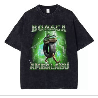 Футболка Brainrot Boneca Ambalabu Бонека Амбалабу Чорна меланж