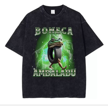 Футболка Brainrot Boneca Ambalabu Бонека Амбалабу Чорна меланж