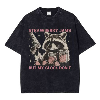 Футболка Єнот з джемом Чорна меланж