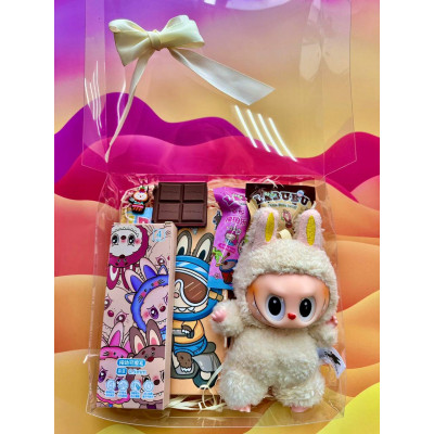 Подарунковий набір Лабубу (іграшка, блокнот, ручки, гумки, джибітс)