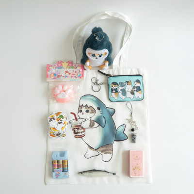 Подарунковий набір Котики (шопер, іграшка, гаманець, брелок, наліпки, сквіш, ручка, бальзам)