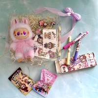 Подарунковий набір Лабубу Labubu (іграшка, тату, піни, джибітси, ручки, стирачки)