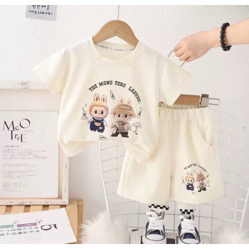 Дитячий костюм Лабубу Labubu (Футболка+Шорти) Білий