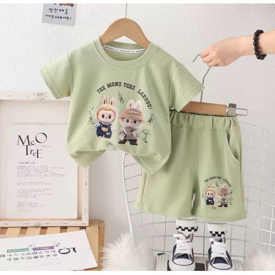 Дитячий костюм Лабубу Labubu (Футболка+Шорти) Зелений