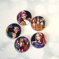Набір значків Кейпоп-мисливиці на демонів K-pop Demon Hunters  (5шт.)