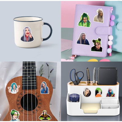 Набір стікерів, наліпок, наклейок Billie Eilish (Біллі Айліш) Стікерпак – 110 шт.