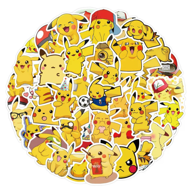 Набір наліпок, стікерів, наклейок Пікачу, Pokemon, 50 шт.
