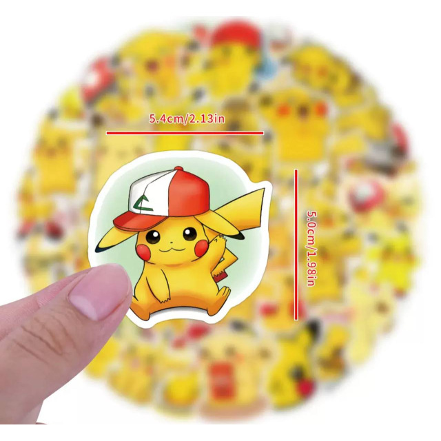 Набір наліпок, стікерів, наклейок Пікачу, Pokemon, 50 шт.