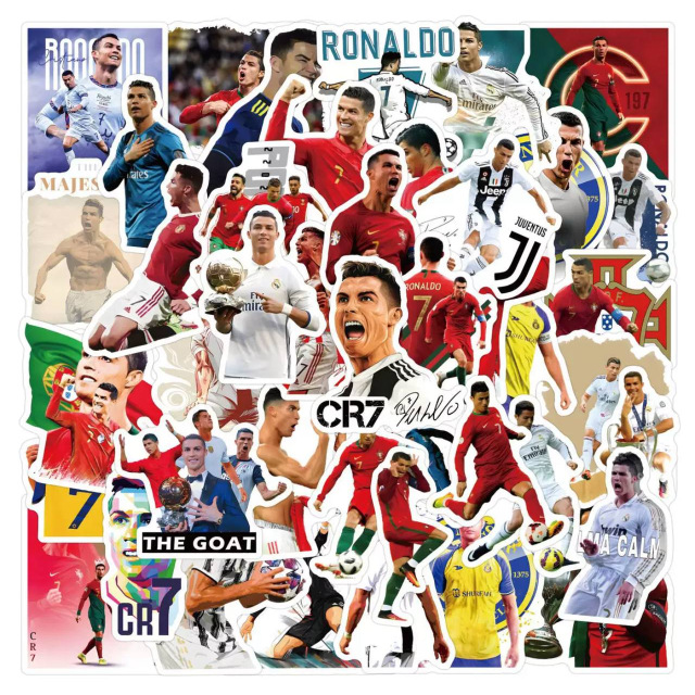 Набір наліпок, наклейок, стікерів футболіста Кріштіану Роналду, Ronaldo, 50шт