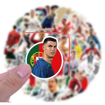 Набір наліпок, наклейок, стікерів футболіста Кріштіану Роналду, Ronaldo, 50шт