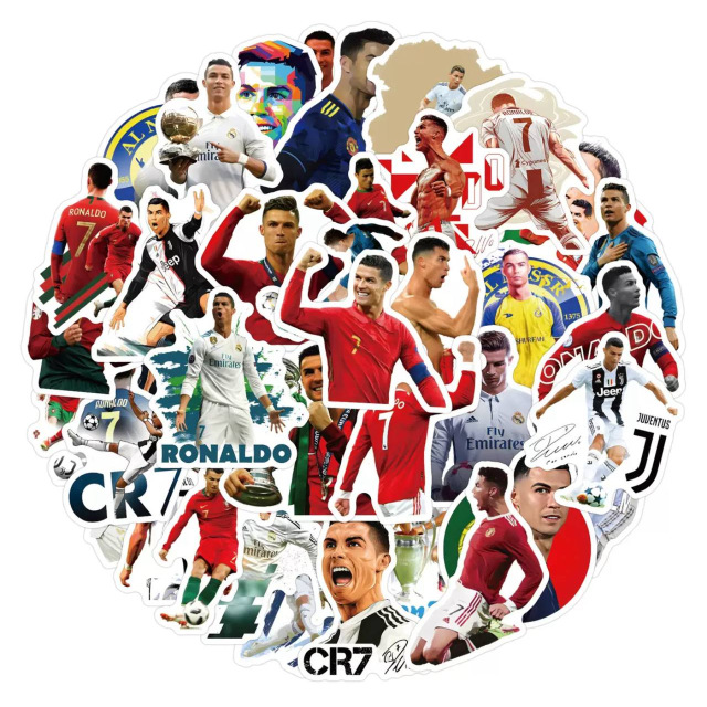 Набір наліпок, наклейок, стікерів футболіста Кріштіану Роналду, Ronaldo, 50шт