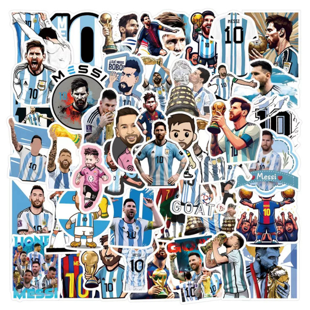 Набір наліпок, наклейок, стікерів футболіста Ліонель Мессі , Messi, 50шт