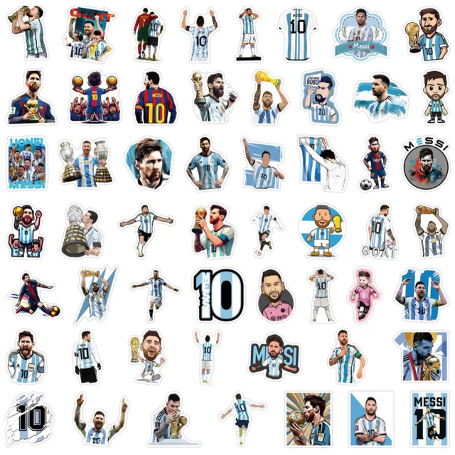 Набір наліпок, наклейок, стікерів футболіста Ліонель Мессі , Messi, 50шт